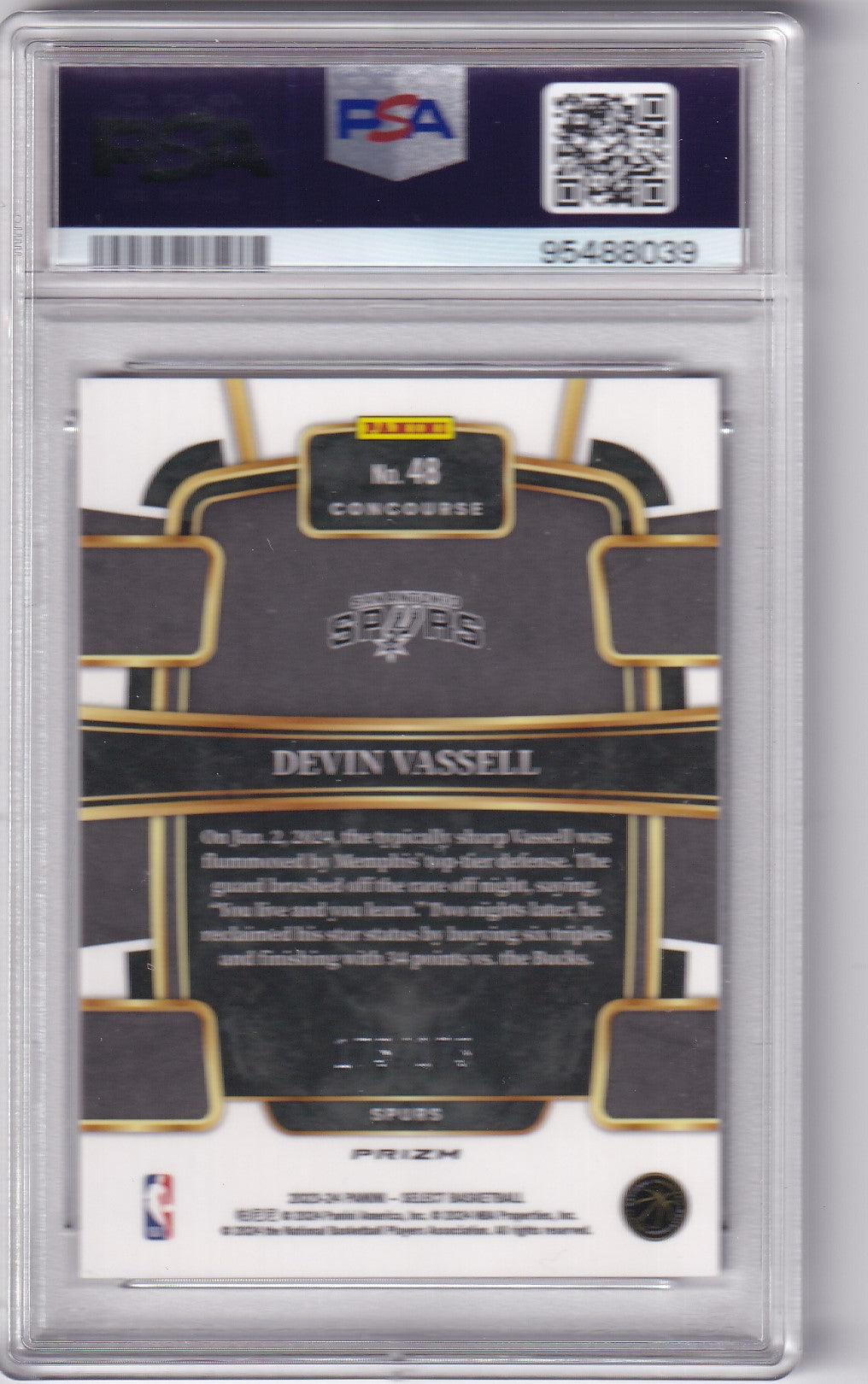 Devin Vassell #48 2023 Select Purple Flash /175 PSA 9