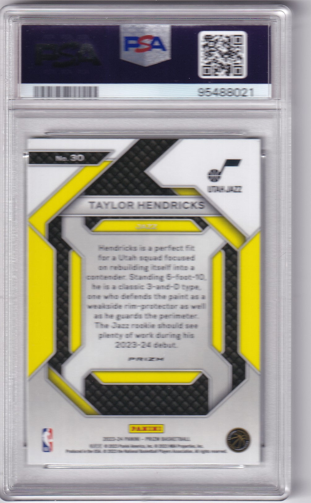 Taylor Hendricks #30 2023 Prizm Emergent Green Prizm PSA 7