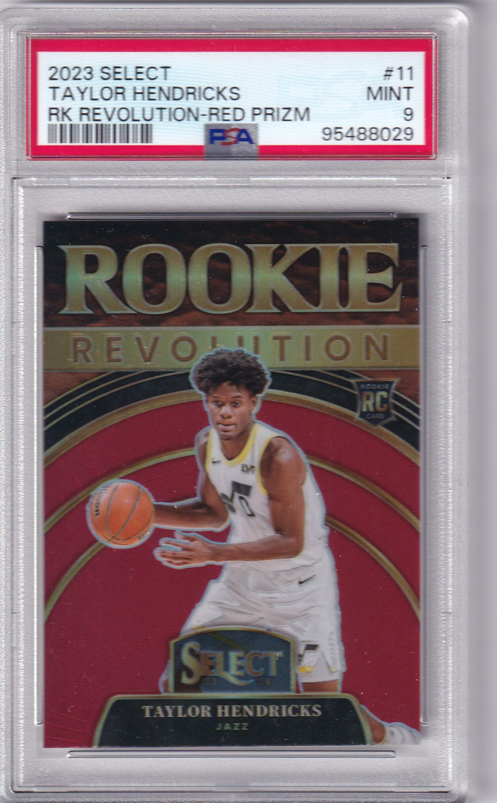 Taylor Hendricks #11 2023 Select Rookie Revolution Red Prizm PSA 9 Rookie