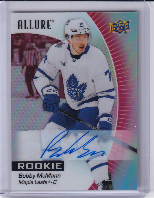 2023-24 Allure BOBBY McMANN Red Rainbow Auto Rookie Card #117 Toronto Maple Leafs RC