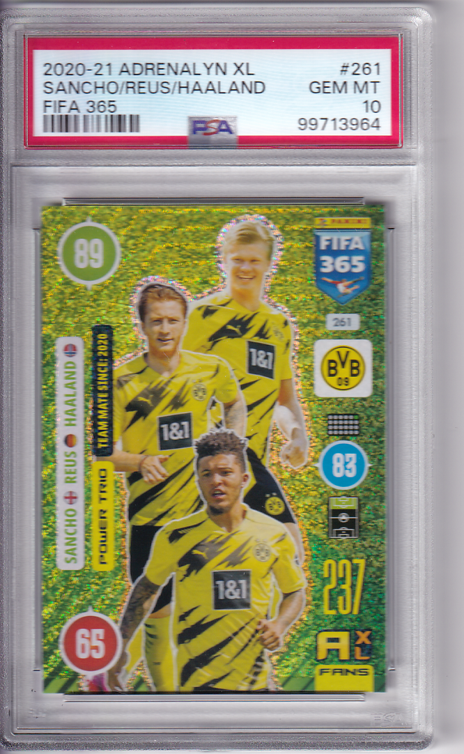 Sanchi / Rues / Haaland Panini Adrenalyn XL FIFA 365 PSA 10 #261