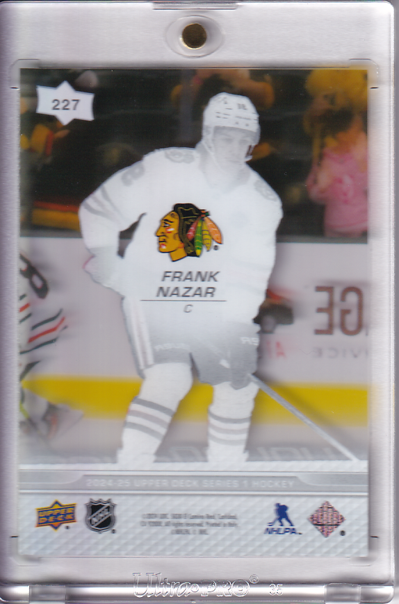 FRANK NAZAR 2024-25 Upper Deck UD Clear Cut Young Guns Rookie Card #227 Chicago Blackhawks RC