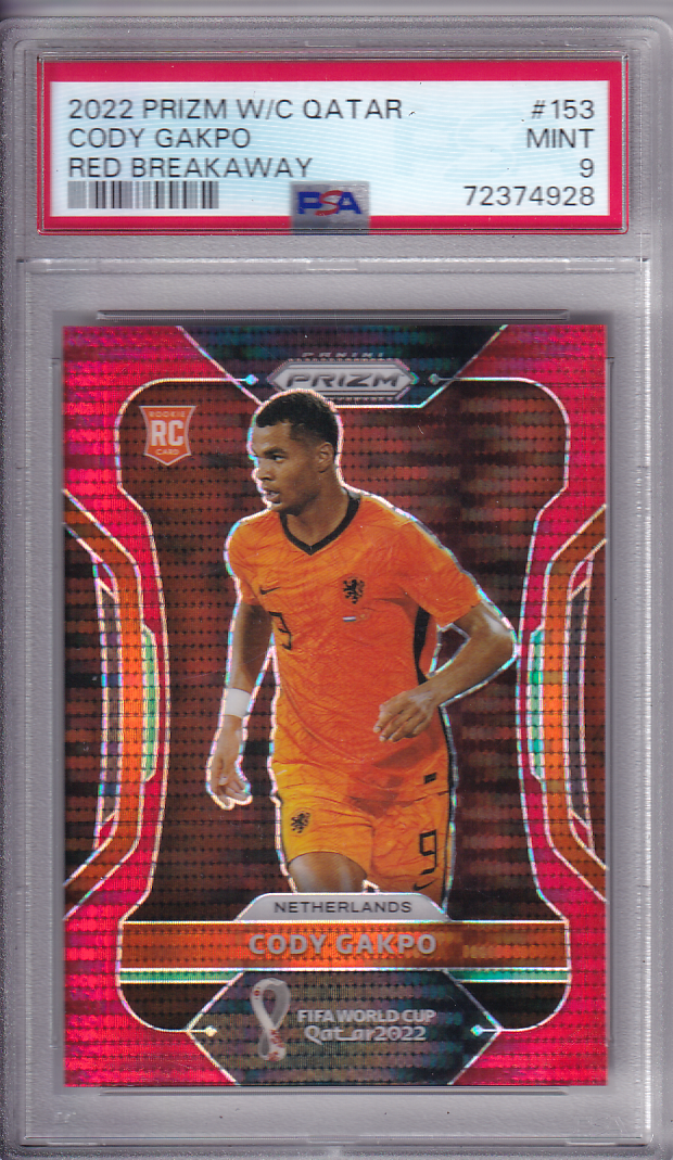 CODY GAKPO 2022 Panini Prizm World Cup Qatar Red Breakaway 04/99 PSA 9 #153