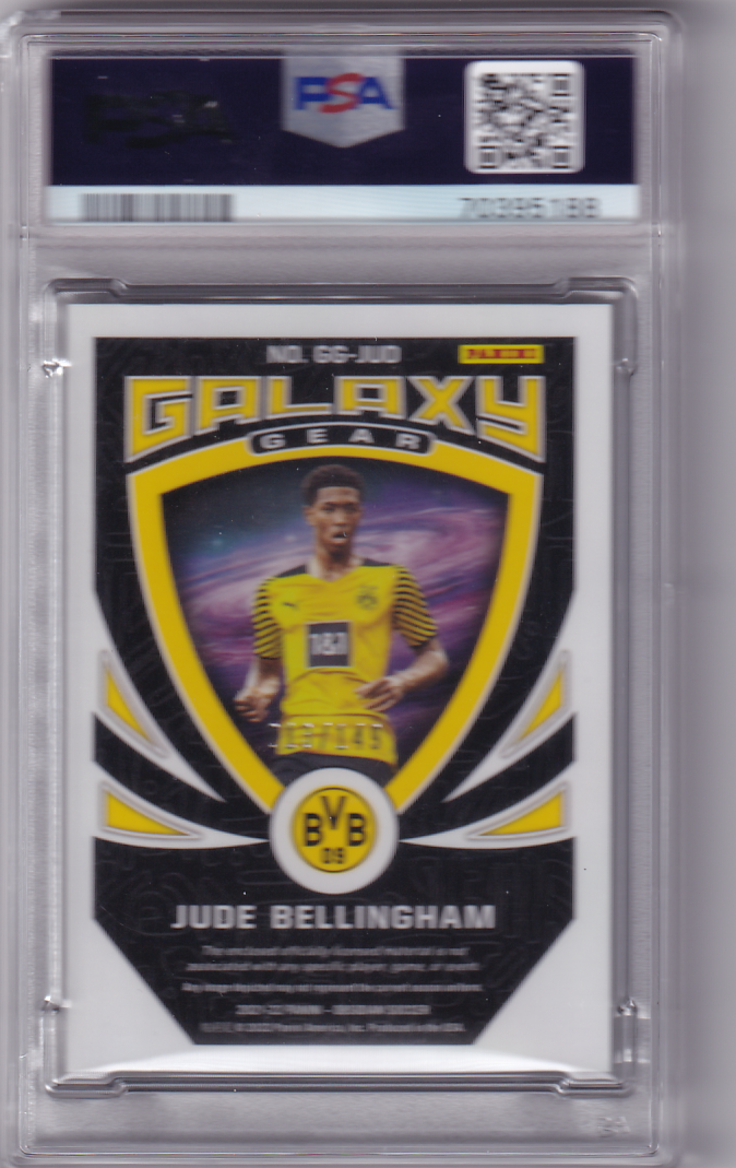 JUDE BELLINGHAM 2021-22 Obsidian Galaxy Gear /149 Memorabilia PSA 9 #GG-JUD
