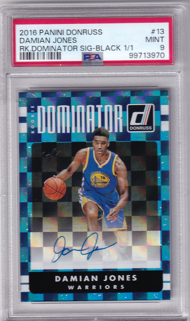 DAMIAN JONES 1/1 - 2016 Panini Donruss - Rookie Dominator Signature - Black 1/1 #13 PSA 9
