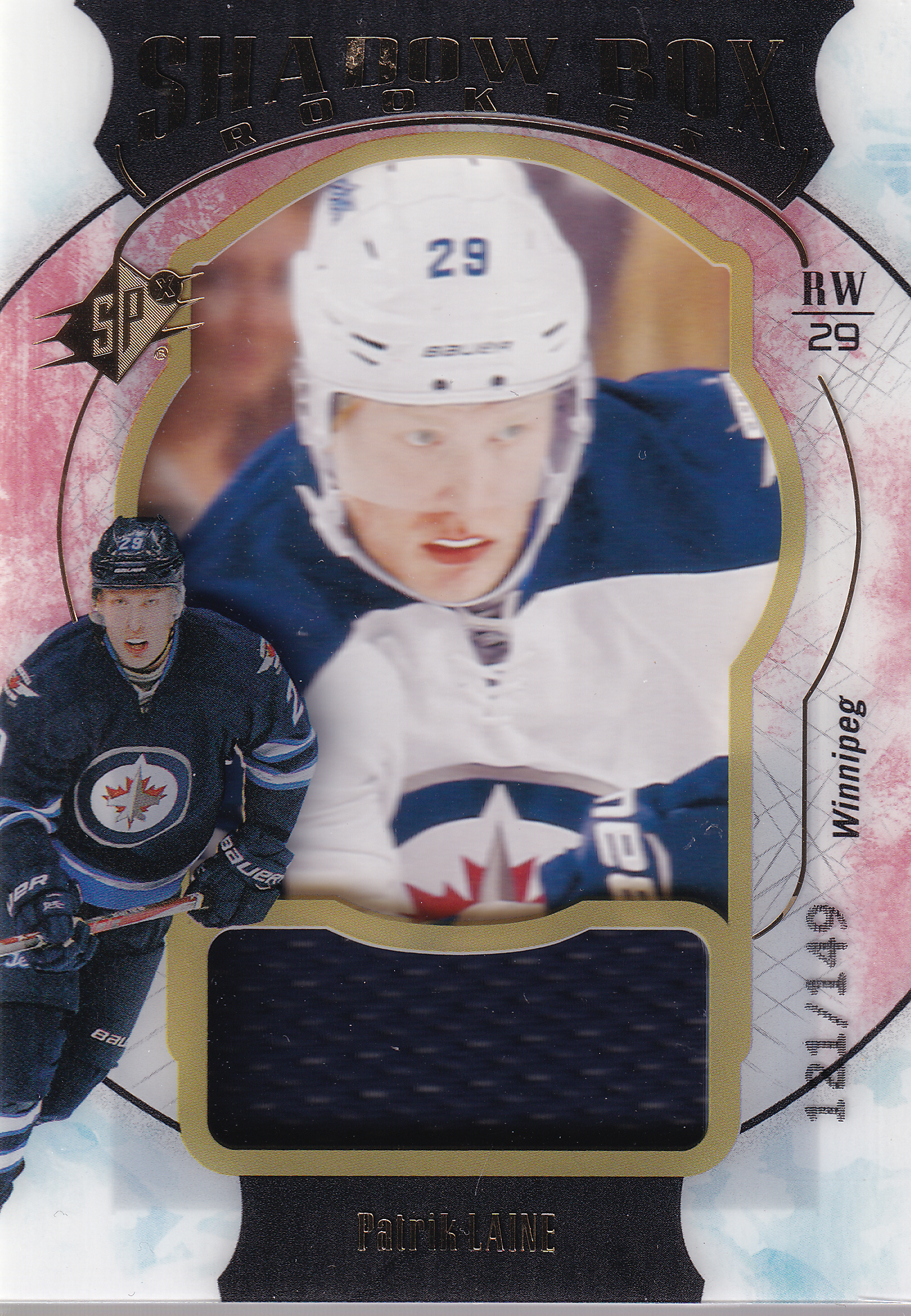 2016-17 SPX PATRIK LAINE Shadow Box Rookies Jersey 121/149 Winnipeg Jets #74 RC