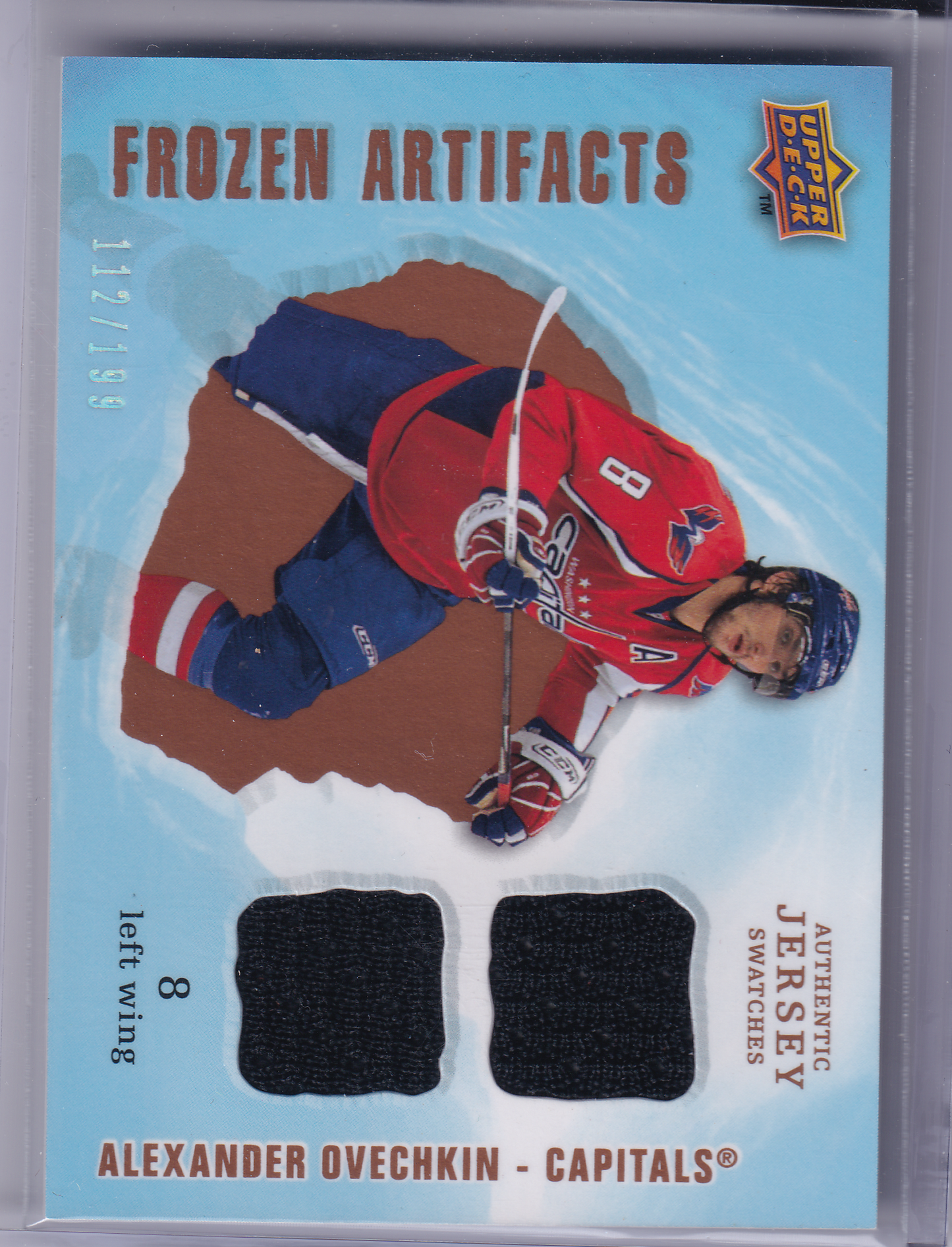 ALEXANDER OVECHKIN 2008-09 UD Ice Frozen Artifacts Dual 117/199 Jersey Card #FAD-OV Washington Capitals