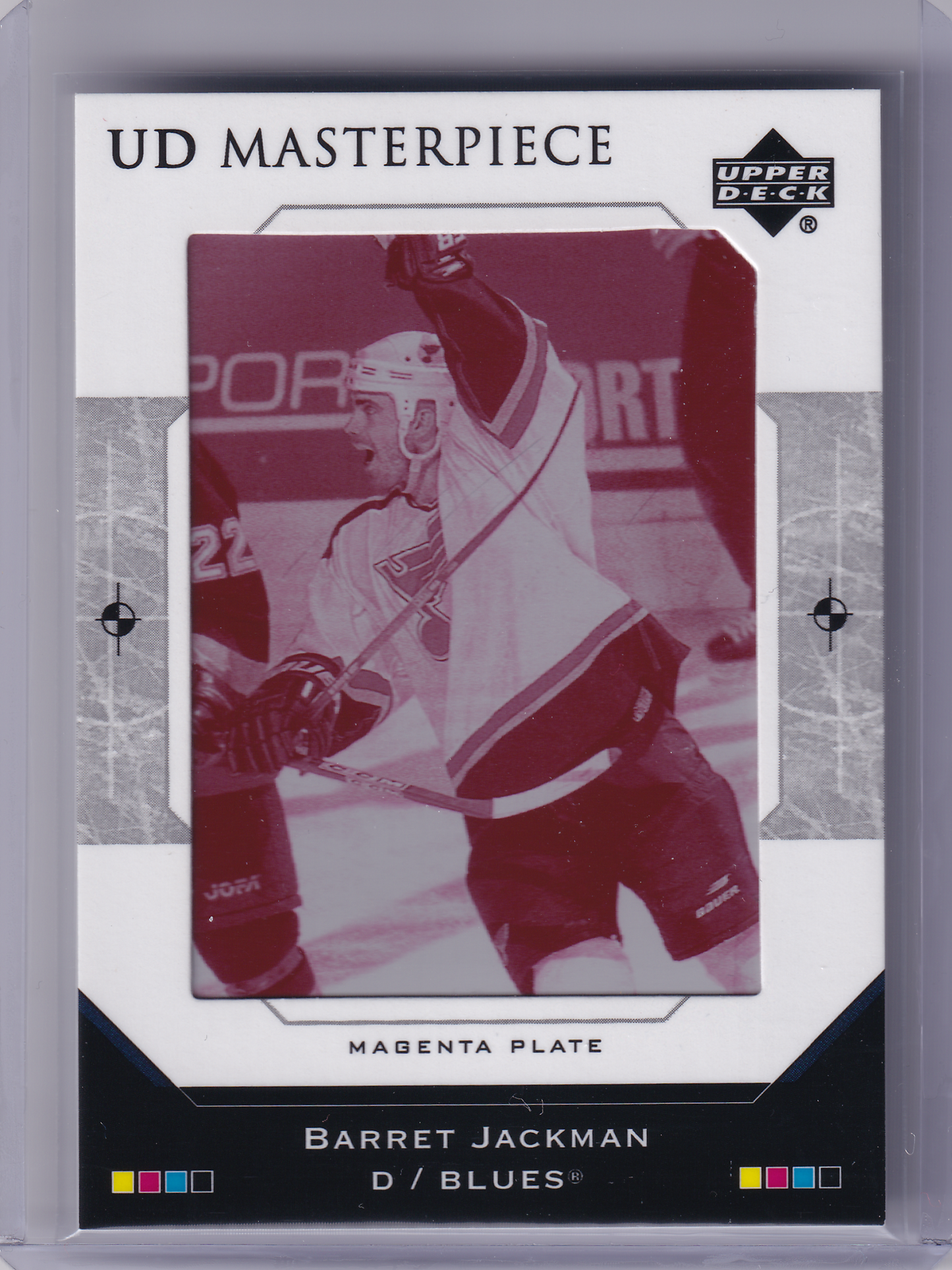 BARRET JACKMAN 2005-06 Upper Deck Series 2 UD Masterpiece Magenta Printing Plate 1/1 St Louis Blues MP-165