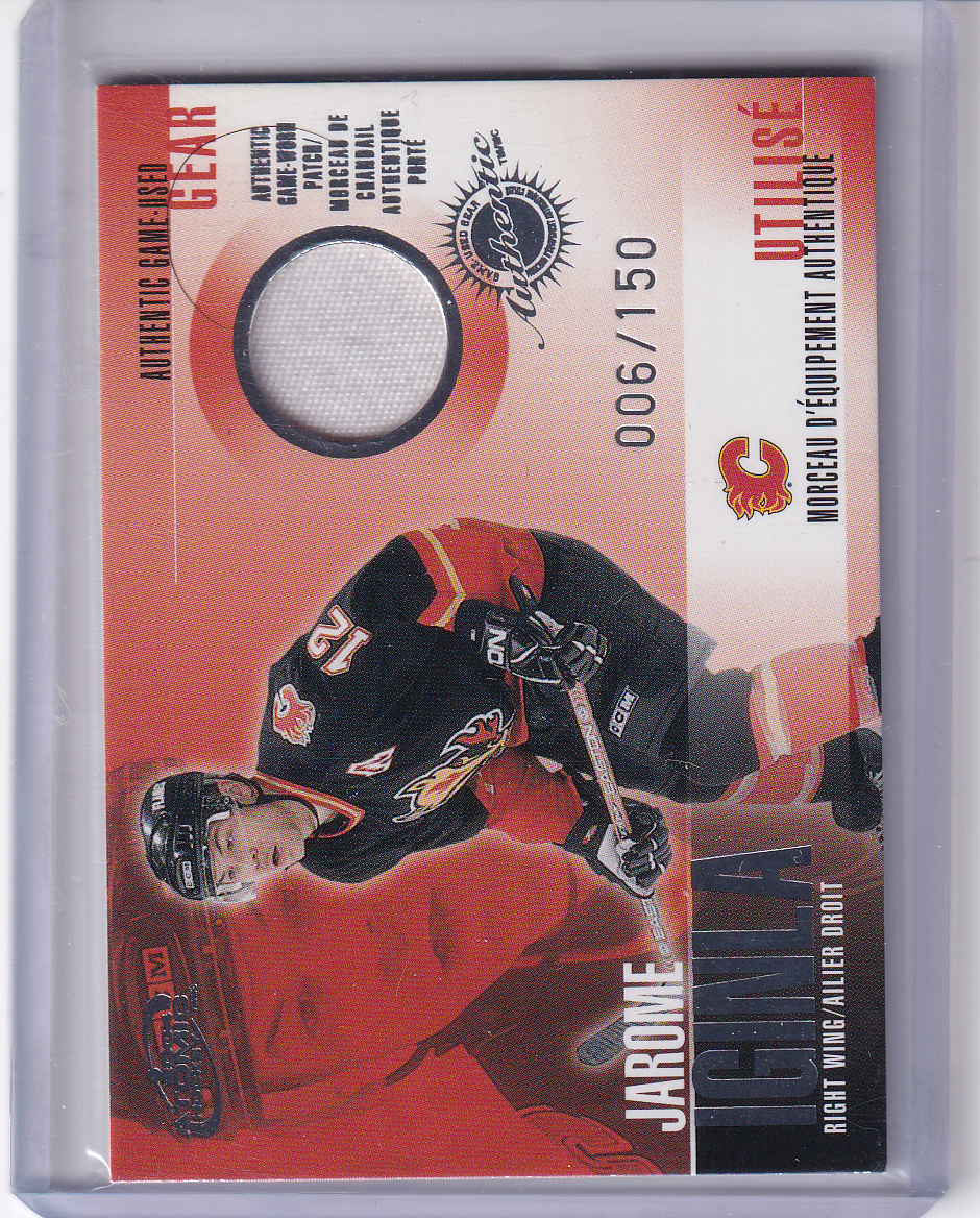 JAROME IGINLA 2003-04 McDonalds Atomic Patch Card 006/150 #4 Calgary Flames