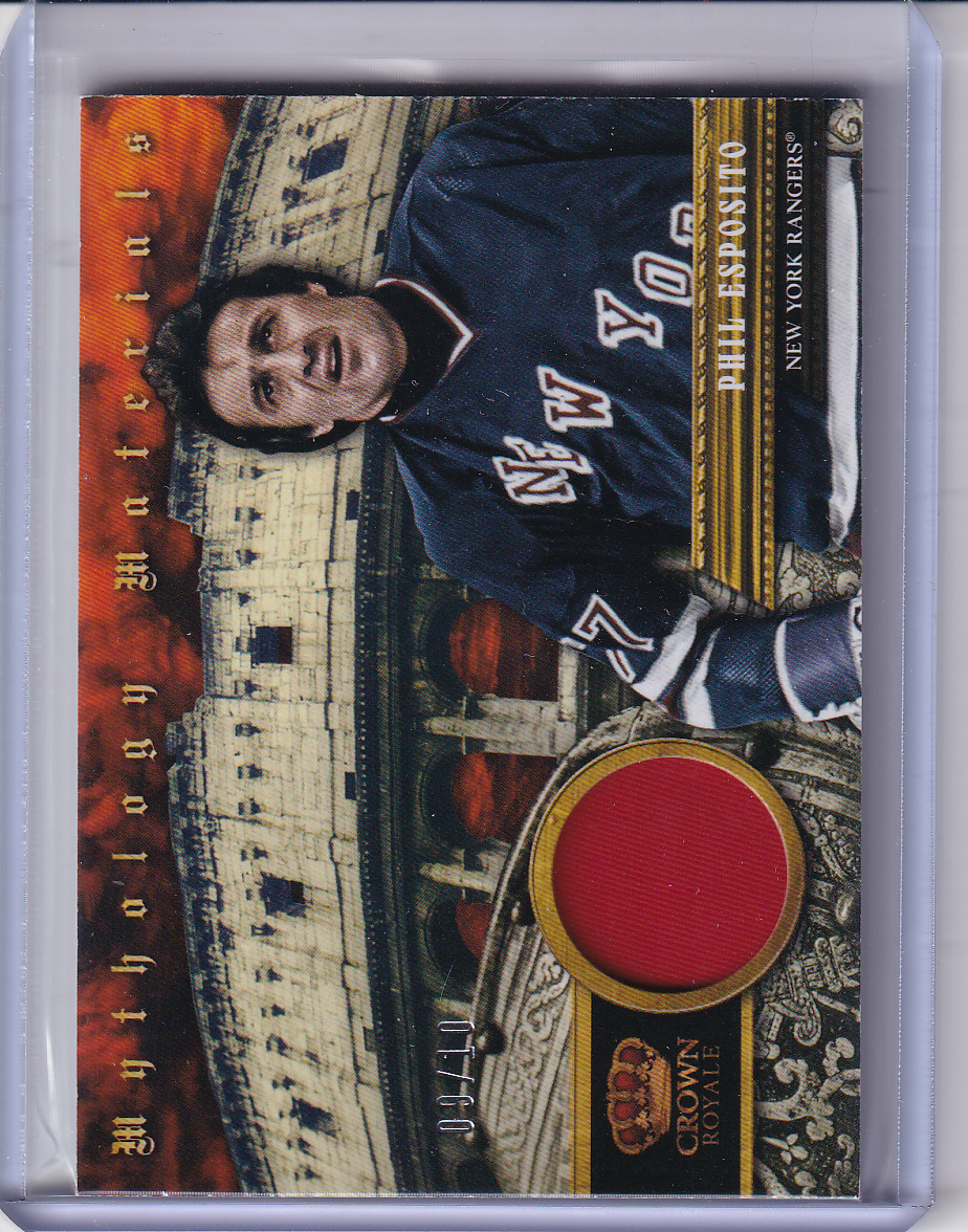 PHIL ESPOSITO 2013-14 Panini Crown Royale Mythology Materials Patch 09/10 New York Rangers
