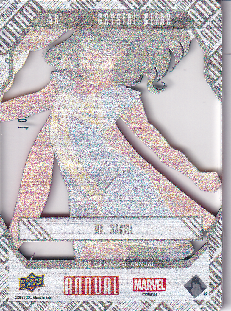 2023-24 UD Marvel Annual Crystal Clear #56 MS. MARVEL 1 of 25