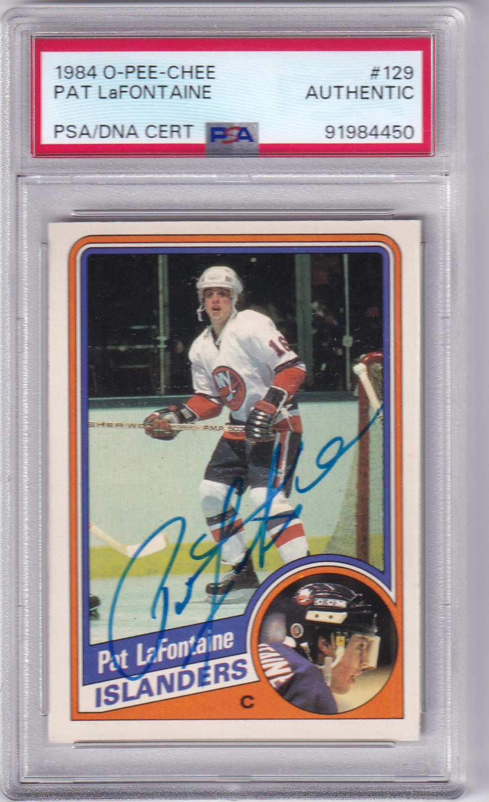 Pat LaFontaine 1984-85 O-Pee-Chee New York Islanders #129 PSA/DNA Autographed Rookie Signed auto