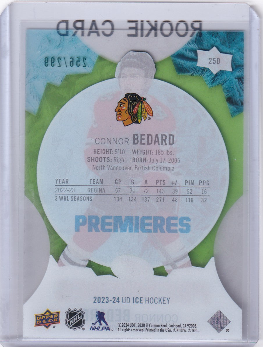 Connor Bedard 2023-24 Ice Premiers Rookie /299 Acetate Rookie