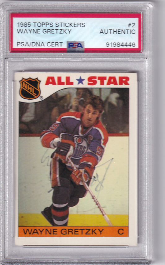 1985 Topps Stickers Wayne Gretzky #2 PSA/DNA Autographed signed auto