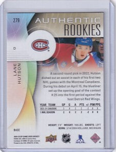 Lane Hutson 2024-25 Sp Game Used Authentic Rookies RC #279 Montreal Canadiens