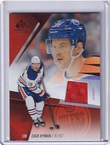 Zach Hyman SP Game Used Jersey Card #45 2023-24 Upper Deck SP Game Used Edmonton Oilers