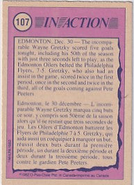 Wayne Gretzky 1982-83 O-Pee-Chee In Action #107