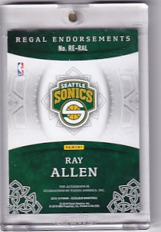 Ray Allen Regal Endorsements Auto 93/99 Card RE-RAL 2015-16 Panini Excalibur Seattle Sonics