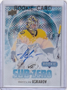 Yaroslav Askarov Sub-Zero Rookie Auto Card SZ-65 2023-24 Upper Deck Ice Rookie Card RC Nashville Predators