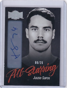 Juuse Saros All-Starring Auto 09/25 Card AS-19 2022-23 Skybox Metal Universe Nashville Predators