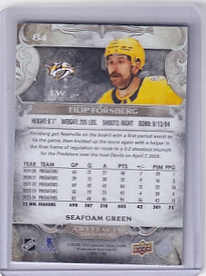 Filip Forsberg Seafoam Green Base 07/10 Card #84 2024-25 Upper Deck Artifacts Nashville Predators