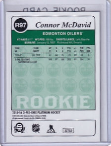 Connor McDavid Retro Rookie Card R97 2015-16 O-Pee-Chee Platinum Rookie Card RC Edmonton Oilers