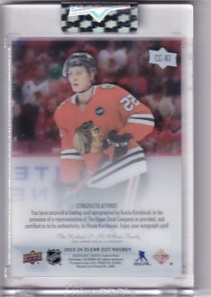 Kevin Korchinski Rookie Auto Card CC-KI 2023-24 Upper Deck Clear Cut Rookie Card RC Chicago Blackhawks