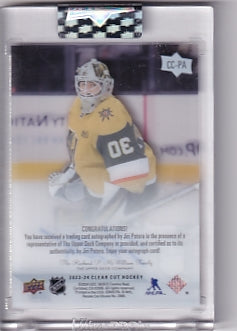 Jiri Patera Rookie Auto Card CC-PA 2023-24 Upper Deck Clear Cut Rookie Card RC Vegas Golden Knights