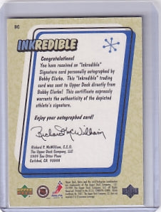 Bobby Clarke Inkredible Auto Card BC 1999-00 Upper Deck Retro Philadelphia Flyers