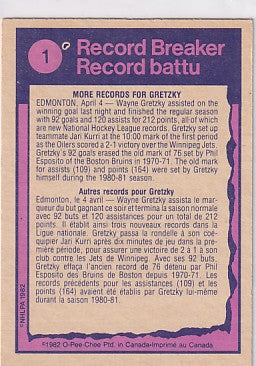1982-83 O-Pee-Chee Wayne Gretzky Record Breaker #1