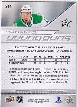 2024-25 Upper Deck Series One Logan Stankoven Young Guns #244