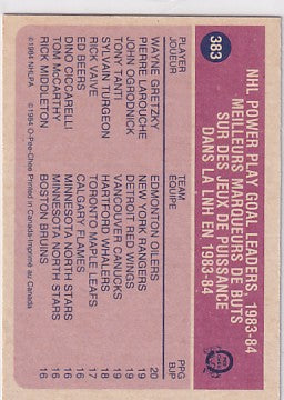 1984-85 O-Pee-Chee Wayne Gretzky Power Play Goal Leader #383