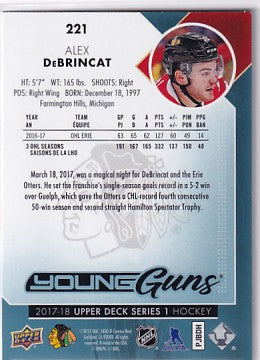 2017-18 Upper Deck Series One Alex DeBrincat Young Guns #221
