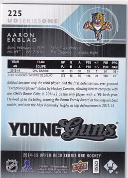 2014-15 Upper Deck Series One Aaron Ekblad Young Guns #225