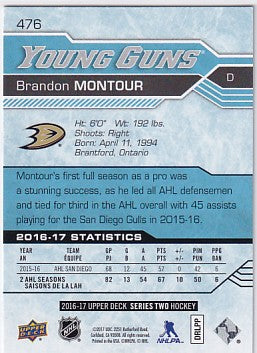 2016-17 Upper Deck Series Two Bandon Montour Young Guns #476
