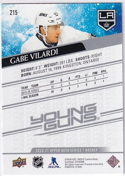2020-21 Upper Deck Series One Gabe Vilardi Young Guns #215