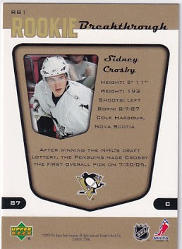 2005-06 Upper Deck MVP Sidney Crosby Rookie Breakthrough RB1