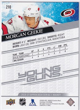 2020-21 Upper Deck Series One Morgan Geekie Young Guns #210