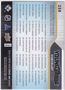 2014-15 Upper Deck Series One Young Guns Checklist #250