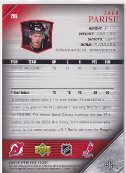 2005-06 Upper Deck Zach Parise Young Guns #206