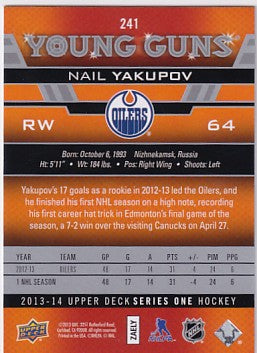 2013-14 Upper Deck Series One Nail Yakupov Young Guns #241