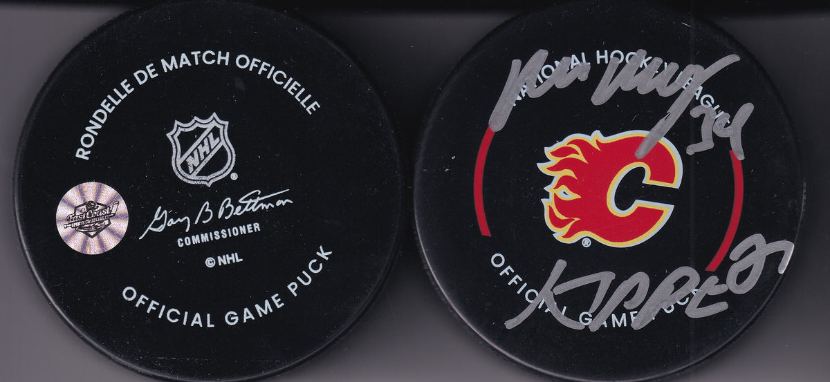 Miikka Kiprusoff Signed Calgary Flames Official Game Puck Inscribed "KIPPER" with COA - Autographed - Auto (Copy)