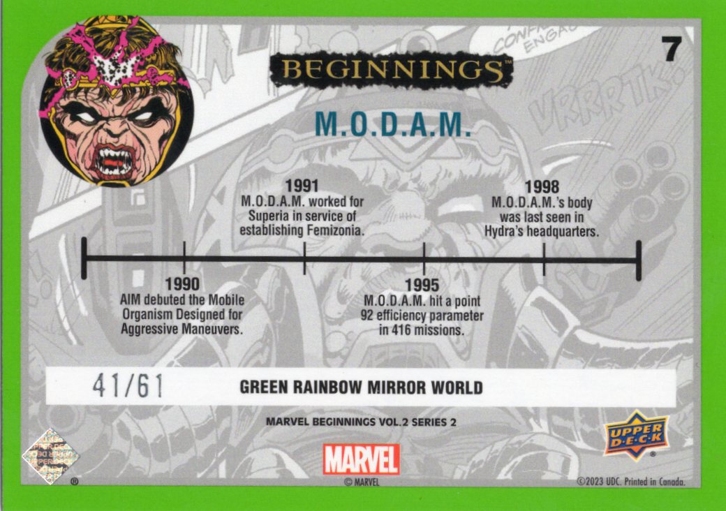 2024 Upper Deck UD Marvel Beginnings Vol. 2 Series 2 Green Rainbow Mirror World /61 Set Singles - Complete/ Finish your Sets!