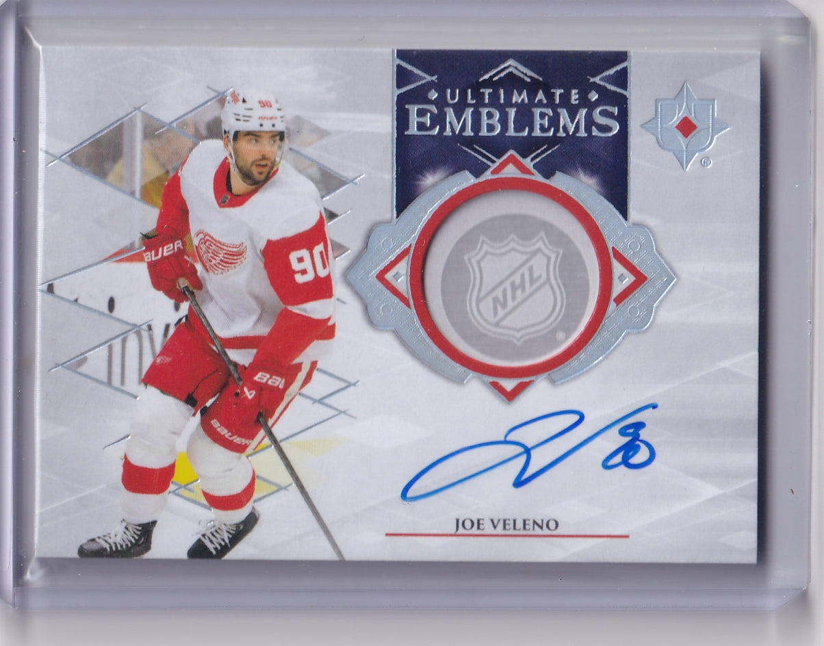 Joe Veleno Ultimate Emblems Auto Card UE-JV 2023-24 Upper Deck Ultimate Collection Detroit Red Wings