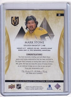 Mark Stone Jumbo Jersey /149 Card #33 2023-24 Upper Deck Ultimate Collection Vegas Golden Knights