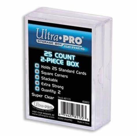 (2 Pack) Slider 2-Piece Plastic Storage Box 25 cards each - ULTRA PRO