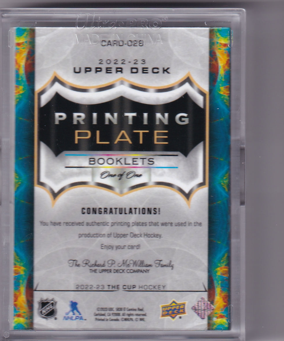 Owen Power One Of One 1/1 Young Guns Printing Plate Card-028 2022-23 Upper Deck The Cup Rookie Card RC Buffalo Sabres