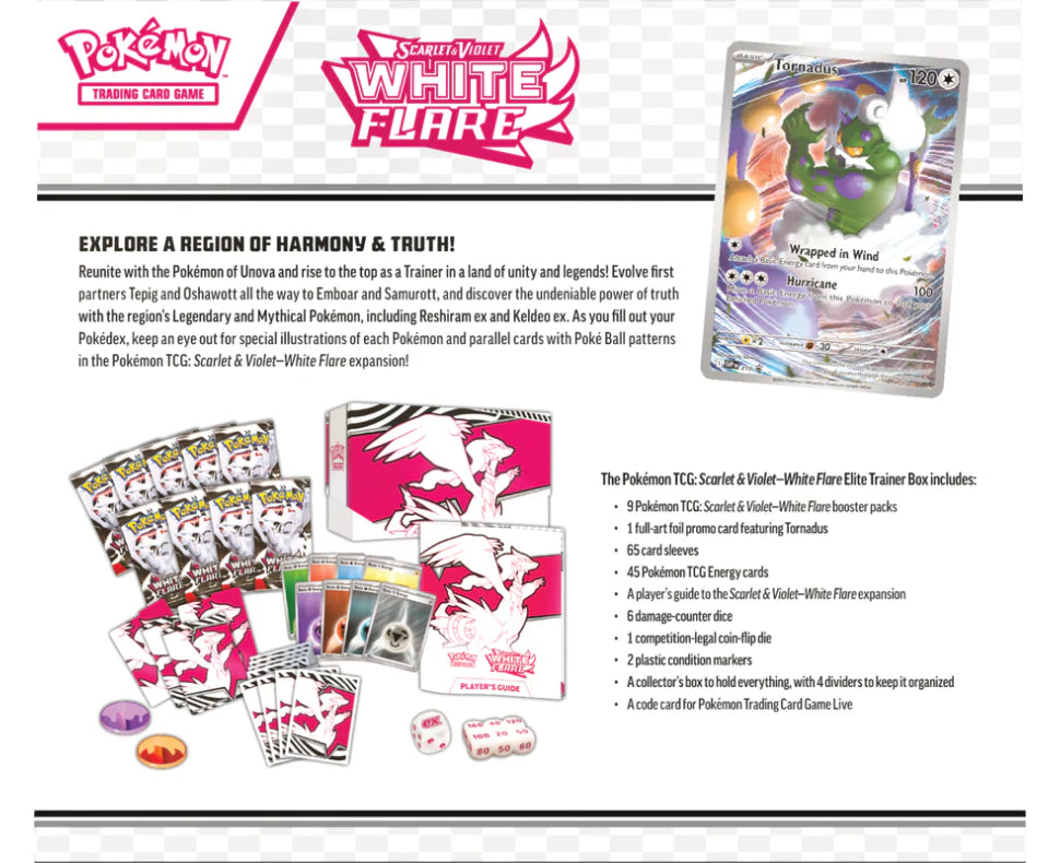 Pokémon WHITE FLARE - Sealed elite Trainer Box ETB - Scarlet & Violet
