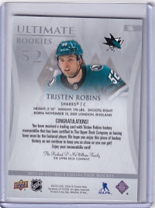 Tristen Robins Ultimate Rookie Jersey 263/599 Card #165 2023-24 Upper Deck Ultimate Collection Rookie Card RC San Jose Sharks