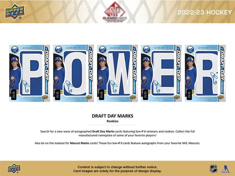 2022-23 UD SP Game Used Edition SPGU Hockey Hobby Box